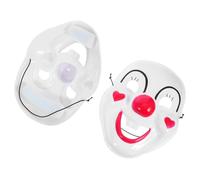 Mikikit 2pcs Halloween Party Clown Masks Plastic Full Face Red Heart Clown Mask Cosplay Props for Adults and Carnival Costume