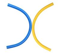 Mikikit 2pcs Hollow Epe Foam Pool Noodles Swim Noodles Water Float Aid Blue and Yellow 6.5x150cm for Adult Pool Toys and Swimming Aid