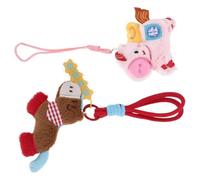 Mikikit 2pcs Horse Pendant Charm Set with Soft Plush Doll Keychain, Chinese Zodiac Horse Mascot Mobile Phone Accessory for New Year and Travel Decorations
