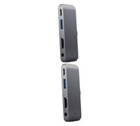Mikikit 2pcs Hub Adapter Usb c to Pd Charging Headphone Jack for Laptop Accessory