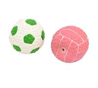 Mikikit 2pcs Interactive Squeaky Dog Latex Balls, High Elastic Bite-resistant Chew for Puppy Training and Teething, Supple Non-toxic Pet for Indoor and Outdoor Play