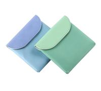Mikikit 2pcs Leather Sanitary Pad Storage Bag Tampon Pouch Menstrual Period Organizer Portable Small Decorative Pouch for Travel and Daily Use
