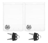 Mikikit 2pcs Lockable Switch Plate Cover for 86 Type Switches, Abs Material, Wall Mounted, Tamper-Resistant Lock, Prevents Accidental Activation, Suitable for Air Conditioning Panels