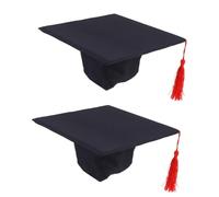 Mikikit 2Pcs Mini Graduation Cap for Baby: Black Doctoral Hat Prop, Newborn 100 Days Party Decoration & Photography Studio Props