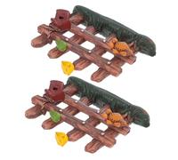 Mikikit 2pcs Miniature Wooden Picket Fence with Birds Nest for Sand Tray Therapy DIY Craft Projects Detailed Country Style Micro Landscape Decoration for Emotional Expression and Creative
