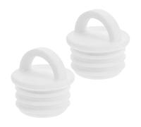Mikikit 2pcs Mop Bucket Drain Plug 20mm Hole Cover Rubber Stopper with Pull Ring, Replacement Mop Bucket Outlet Stopper for Laundry Tub and Drain