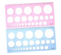 Mikikit 2Pcs Multifunctional Circle Template Ruler with Multiple Clear Plastic Geometric Drawing Stencils for Precise Circles for School Office Art Design and Quilting