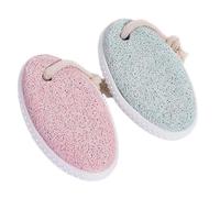 Mikikit 2pcs Natural Foot Pumice Stone Set for Callus and Dead Skin Removal Oval Shape Lightweight Volcanic Stone Foot File Includes Nordic Pink and Green Colors