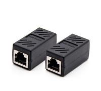 Mikikit 2Pcs Network Cable Connector Adapter Coupler Extender RJ45 Ethernet Cable Extension Converter Female to Female Inline Coupler for Home and Office Use with ABS Material