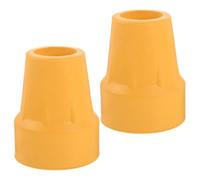 Mikikit 2pcs Non-Slip Rubber Cane Feet Replacement Tips for Crutches and Walking Sticks, Yellow Sturdy Crutch Pads with Anti-Skid Base for Outdoor and Indoor Mobility Aid