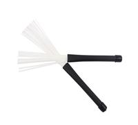 Mikikit 2pcs Nylon Drum Wire Brush Sticks White for Jazz Drum Set Percussion Accessories Lightweight Brushes Suitable for Electronic and Live Performance