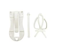 Mikikit 2pcs Parrot Vegetable and Cuttlebone Fixed Clips Bird Cage Accessories White Multi-functional Clamp Holder for Bird Feeding Supplies Random Style