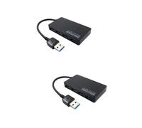 Mikikit 2pcs Portable Compact USB 3.0 Hub High-speed Data Hub Multiple Ports for PC Laptop Notebook Desktop Use