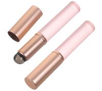 Mikikit 2pcs Portable Lip Brush Applicators for Women, Skin-friendly Silicone and Aluminium Material, for Outdoor Traveling and Precise Lipstick or Lip Gloss Application