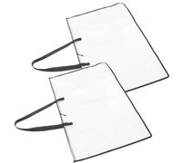 Mikikit 2pcs Portfolio Folder Bag with White Grid Large Size, Handheld Organizer for Artwork, Poster Storage Pouch Suitable for Artists and Painting Paper Storage