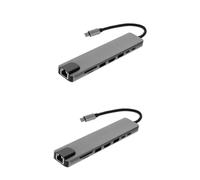 Mikikit 2pcs Professional USB Converter for Computer Type C Adapter Computer Docking Station Functionality for USB Type C Hub and Phone Converter Use