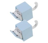 Mikikit 2pcs Punch Free Coat Hook Cat Wall Hook Plastic for Clothes Keys Hallway Entryway Grey Blue