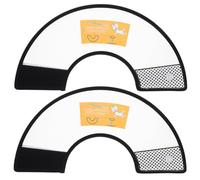 Mikikit 2pcs Recovery Collar for Pet Cat Neck Circle Pp Material Comfortable Wearing Experience Does Not Obstruct Sight Suitable for Recovery Period