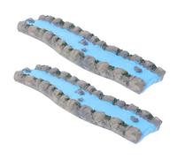 Mikikit 2pcs Resin Miniature Stream Water Feature for Dollhouse Fairy Garden Sand Table Decoration Realistic Resin River Accessory for Therapeutic and Landscape Scenes