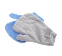 Mikikit 2pcs Small Animal Handling Gloves for Sugar Gliders, Bite-proof Puncture-resistant Pet Grooming Mittens in Light Blue and Grey White, Protective Veterinary Gloves for Bathing