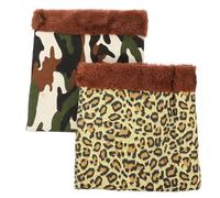 Mikikit 2pcs Small Pet Bed for Guinea Pig and Hamster, Knitted Plush Pouch Type with Burrowing and Portable Features, Warm and Adorable Beds Suitable for Small Animals