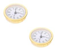 Mikikit 2pcs Small Round Clock Insert Roman Numerals for Diy Clock Head Vintage Inlaid Head Mechanism Replacement Device