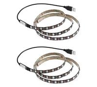 Mikikit 2pcs SMD Flexible Led Strip Light RGB USB Control Cable for Tv Closet Outdoor Lighting