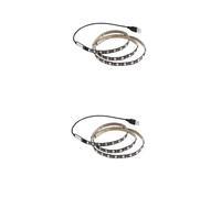 Mikikit 2pcs SMD LED Strip Light Flexible RGB USB Control Cable for Tv Closet Outdoor Lighting