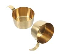 Mikikit 2pcs Stainless Steel Espresso Shot Measuring Cups with Spout and Clear Scale Mini Milk Frothing Pitchers for Precise Coffee Brewing and Easy to Clean for Home and Office Use