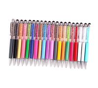 Mikikit 2pcs Stylus Pens Crystal Diamond Bling Slim Multifunctional for Capacitive Touch Screen Tablet and Ballpoint Writing