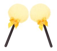 Mikikit 2pcs Travel Body Powder Puff Set with Soft Plush Material and Fluffy Bowknot Design, Large-sized Reusable Makeup Puff with Handle Suitable for Loose Body Powder Application