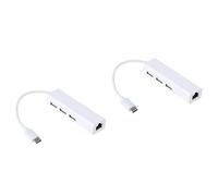 Mikikit 2pcs Usb c to Ethernet Adapter Type Usb Ports Lan Port Expansion for Smartphones