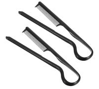 Mikikit 2pcs V-shaped Hair Comb Set for Styling and Straightening Black Hairdressing Tools for Bangs and Messy Hair Control Straightener Combs Suitable for Professional and Home Use