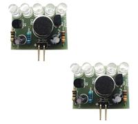 Mikikit 2pcs Voice Control LED Lamp Module Sound Control LED Lamp for DIY Projects Desktop Music Rhythm Light