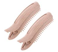 Mikikit 2pcs Volumizing Hair Clips for Root Lift Candy Color Macaron Air Bangs Rollers Lightweight Fluffy Hair Clips in Orange Red