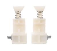 Mikikit 2pcs White PVC Luggage Handle Locking Clips for Suitcase Repair, Easy Installation with Spring Loaded Latch, Enhanced Security Replacement Buckle Connecting Buckles