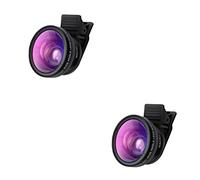Mikikit 2pcs Wide Angle Macro No Distortion Camera Lens for Smartphone Phone Lens Capture Beautiful Landscapes and Detailed Close-ups
