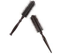Mikikit 2pcs Wood Handle Boar Bristle Hair Brush Set for Pain-free Brushing and Anti-static Performance for Hair Accessories Styling