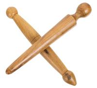 Mikikit 2Pcs Wooden Acupressure Foot Massage Sticks Manual Reflexology Tools for Body and Hand Muscle Therapy