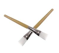 Mikikit 2pcs Wooden Handle Facial Mask Brush Set with Nylon Bristles for DIY Beauty and Skincare, Comfortable Grip and Easy to Use around Eyes and Nose, for Women