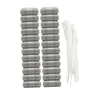 Mikikit 304 Stainless Steel Washing Machine Filter Mesh 24-piece Set with 24 Cable Ties for Efficient Drainage and House Cleaning