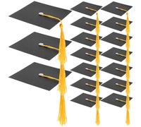 Mikikit 30pcs Mini Graduation Cap Ornaments for Cakes and Sweets, Black Paper and Polyester Material, Easy to Use Graduation Party Decoration and Party Favor