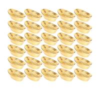 Mikikit 30pcs Miniature Golden Ingot Feng Shui Ornament Alloy Model Symbolizing Wealth and Prosperity Versatile Decoration Unique Elegant Design for Home and Parties