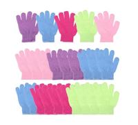 Mikikit 30pcs Nylon Shower Exfoliating Gloves for Body and Back Massage, Sturdy Five Finger Bathing Scrubbers Suitable for Adults and Students in Daily Shower Use Random Color