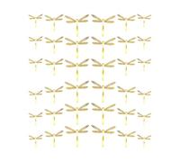 Mikikit 36pcs 3d Metal Dragonfly Wall Art Decor Set Gold Hollow Sculptures for Home Wall Decoration Garden and Living Room Crafts Accent