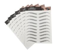 Mikikit 3d Waterproof Imitation Eyebrow Transfer Stickers, Hair-like Temporary Brow, Black 10 Pairs Makeup Eyebrow Stickers for Natural Grooming and Shaping