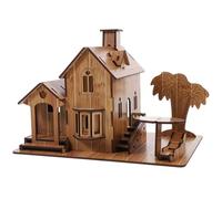 Mikikit 3d Wooden Villa Puzzle Model DIY Self-assembling House Educational Wooden Puzzle and Adults, Beachside Cottage Design, Bamboo Material A3 Size