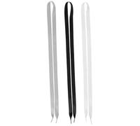 Mikikit 3pcs 1.2m Satin Ribbon Shoelaces for Women, Fashion Decorative Shoe Laces in Black White and Grey, Creative Casual Shoe Accessories for Trainers and Sneakers