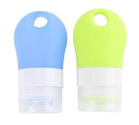 Mikikit 3pcs 38ml Silicone Refillable Bottles with Hole Portable Squeeze Dispenser for Travel Cosmetic Makeup and Skin Care Containers (blue, Green,