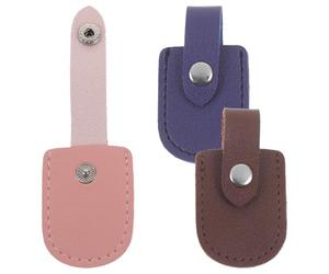 Mikikit 3pcs Manicure Scissor Protectors Set with Cuticle Scissors Covers, Nail Clipper Storage Sleeves for Pedicure and Dead Skin Tools, Deep Brown, Light Pink, Navy Blue